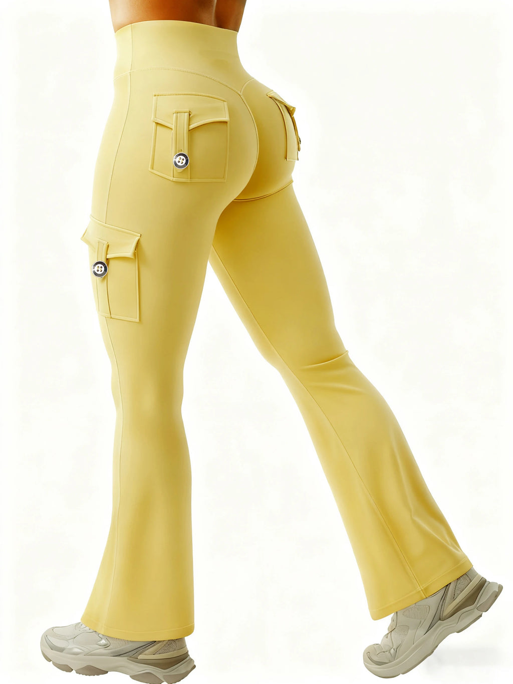 Essential Womens High Waist Fitness Pants With Pockets Shaping Tummy Control