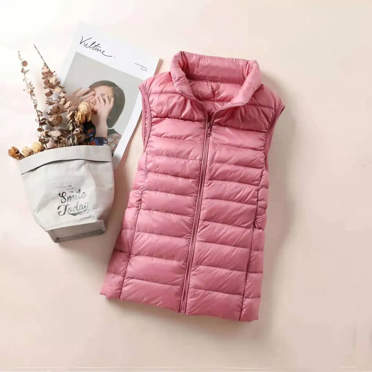New 2024 Ultra Light Down Vest for Women Slim Sleeveless