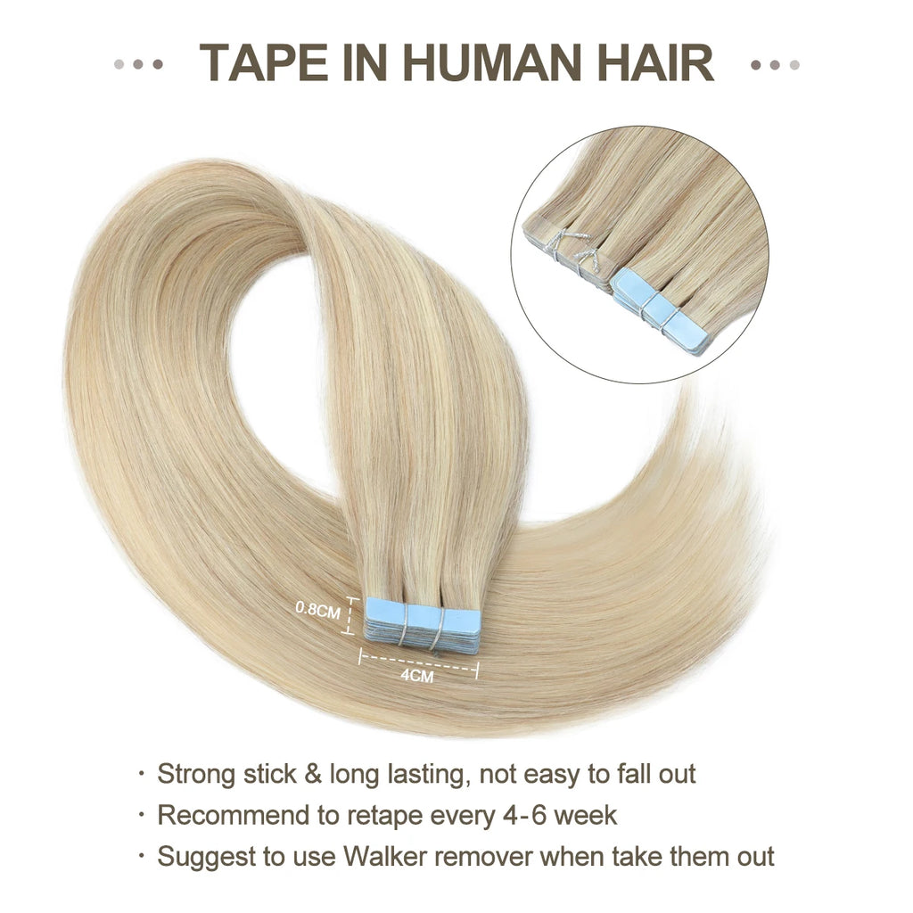 Brown Tape In Remy Human Hair Extensions Seamless Skin Weft 12 To 24 Inches