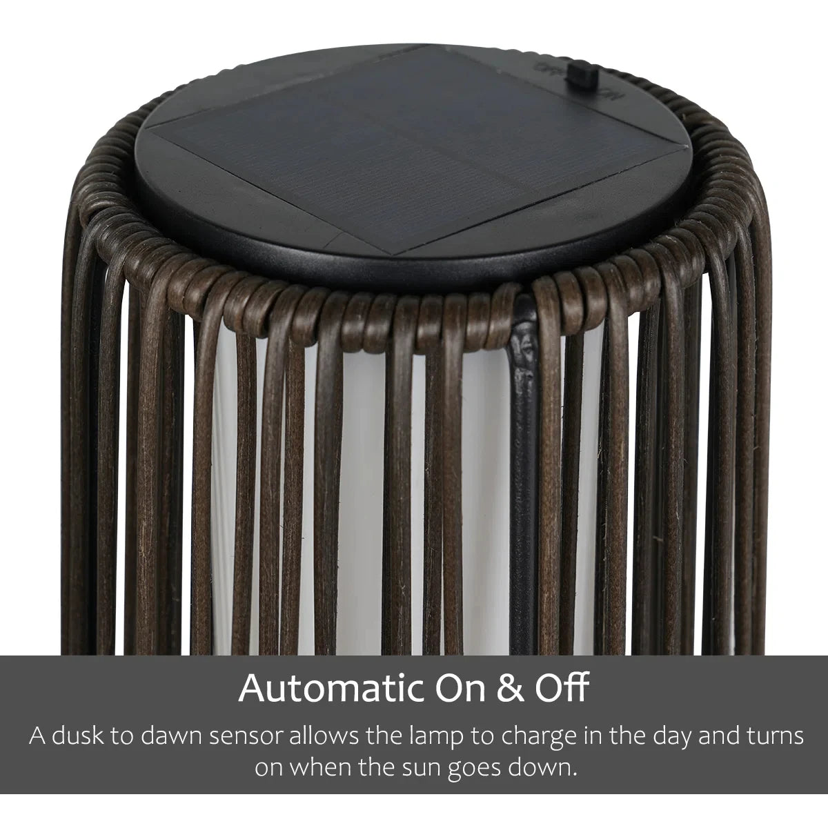 2 Piece Floor Solar Light Wicker Solar Patio Lamp Waterproof Outdoor Deck Lamp for Porch Yard Garden Lawn Decorations