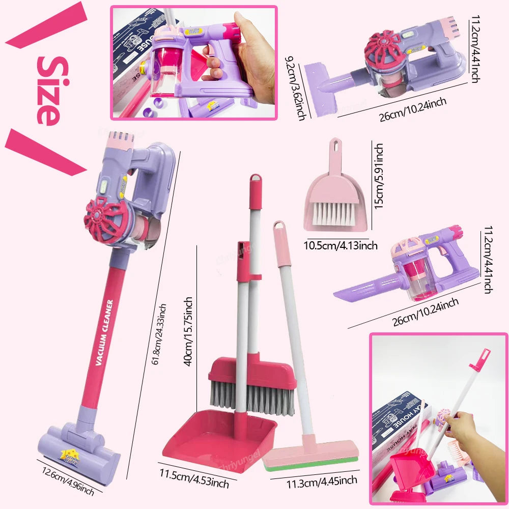 Kids Simulation Electric Vacuum Cleaner Toy Set For Role Play Educational Toys