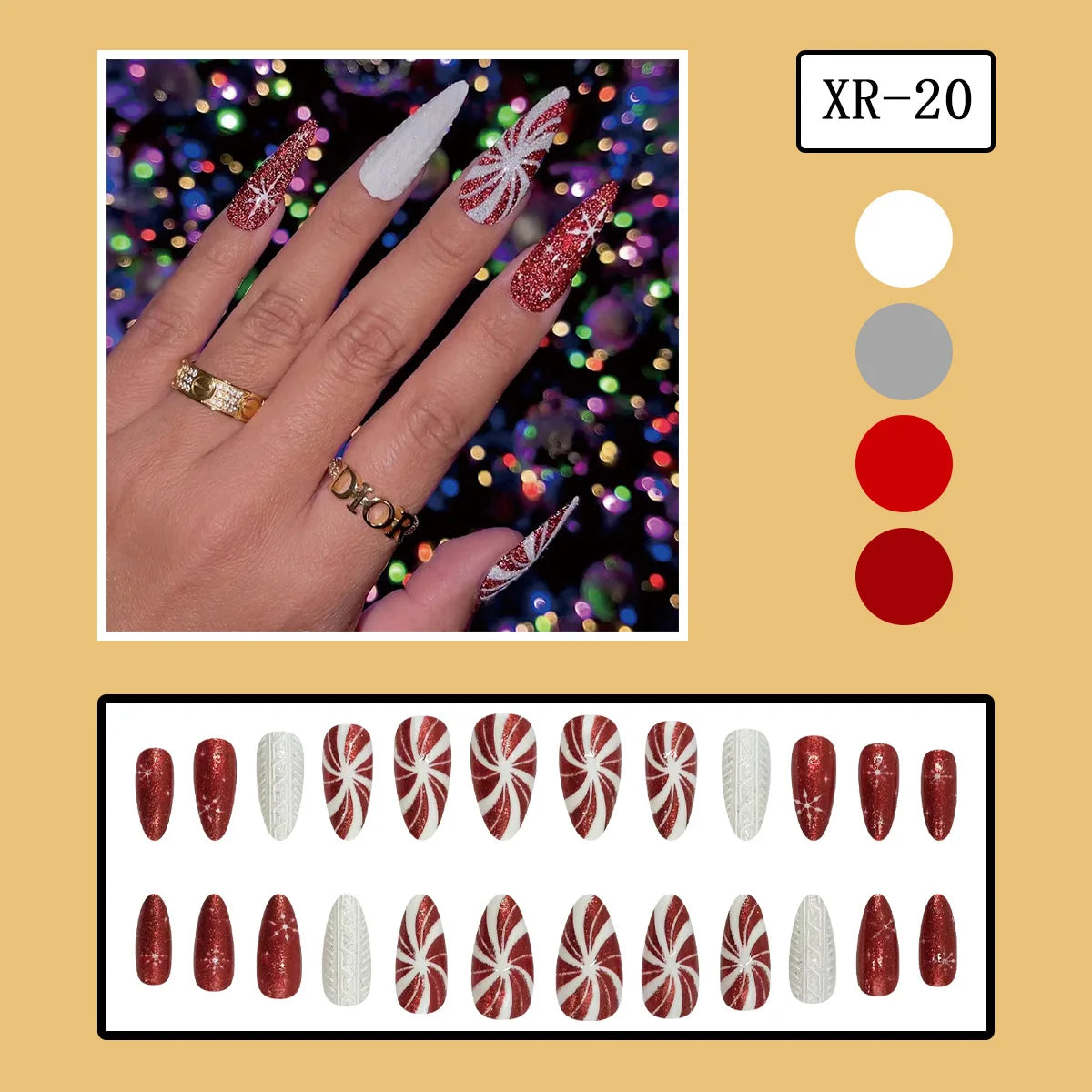24pcs Halloween Spider Fake Nail Patch Printed French Coffin Ballet Fake Nail Wearable Full Cover Artificial Nail Tips for Girls