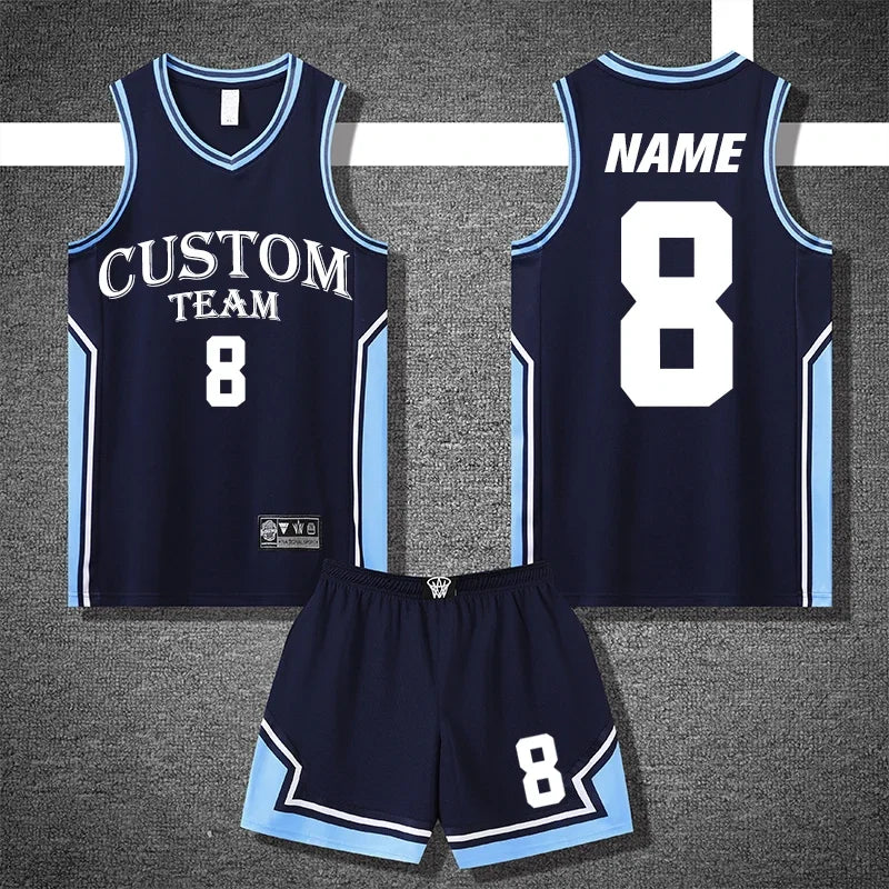 Men's Plus Size Quick Dry Basketball Jersey Set Uniform For Training YW S011