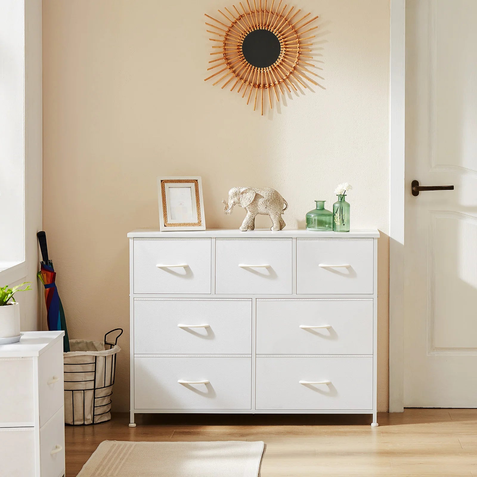 JHK Dresser For Bedroom With 7 Fabric Drawers Organizer