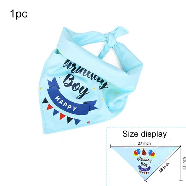Pets Happy Birthday Decoration Dog Costume Hats Bowknot
