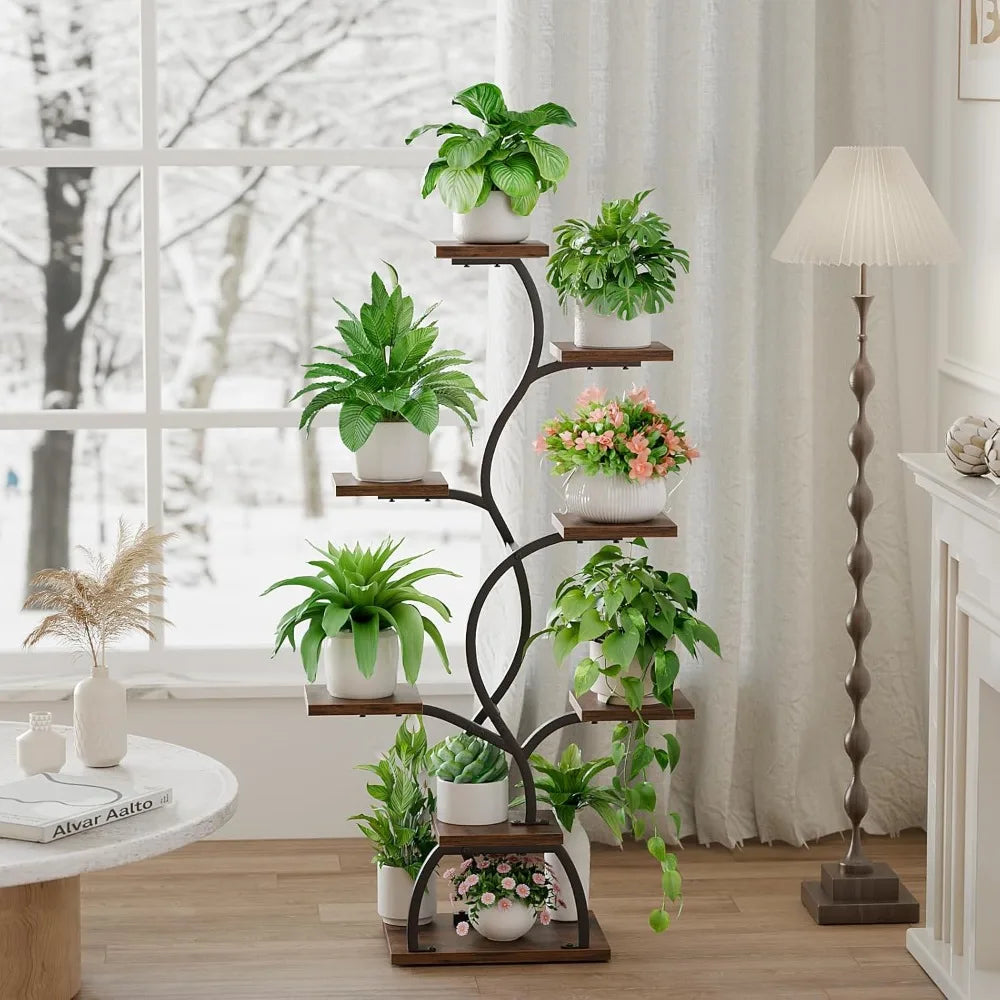 5 Tier Indoor Plant Stand With Grow Light 49 Inch Tall Shelf