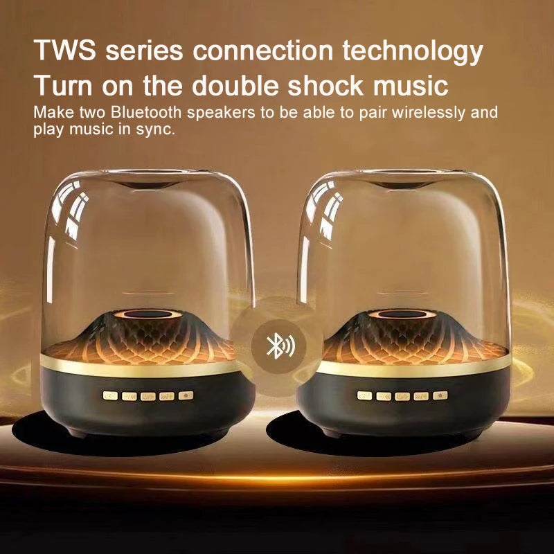 QWQ 5th Glass Bluetooth Speaker Subwoofer With Ambient Lighting