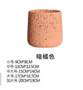 Nordic Cement Flower Pot With Tray Creative Mountain Stone Design