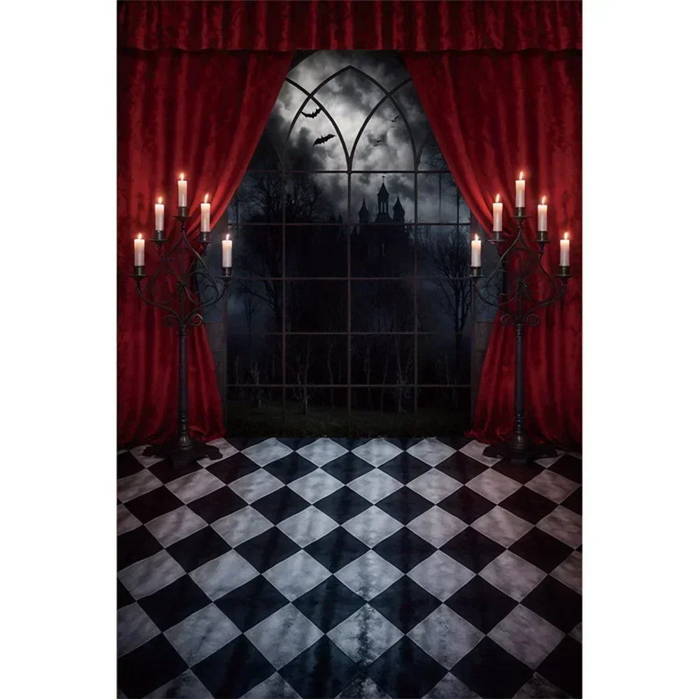 Halloween Party Backdrop Full Moon Horror Night Castle Pumpkin Outdoor House Party Decoration Banner Photography Background