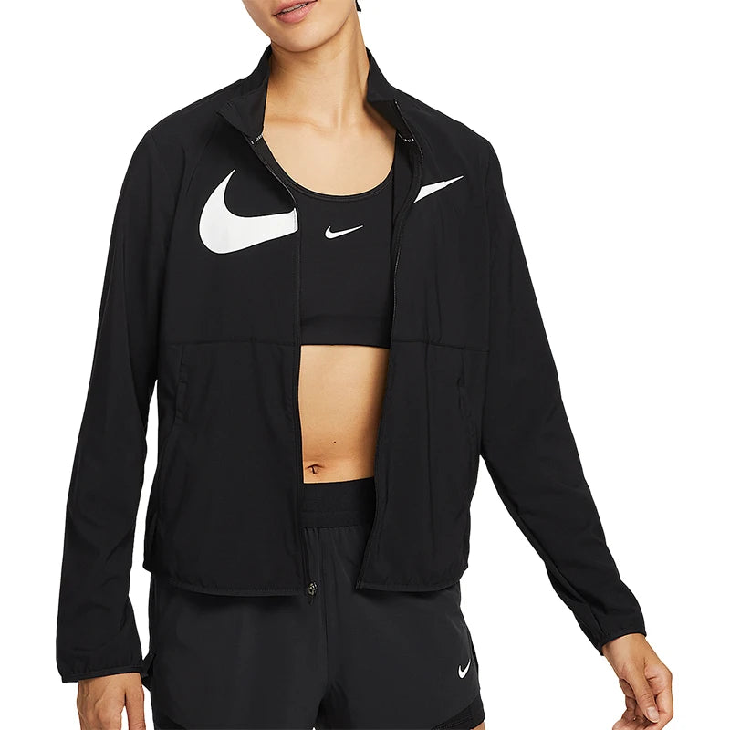 Nike Dri Fit Womens Lightweight Woven Running Jacket Stand Up Collar HV2648010