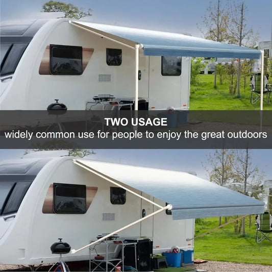 Manual RV Awning White Modular Retractable Awning Complete Kit for RV 5th Wheel Travel Trailers Toy Haulers