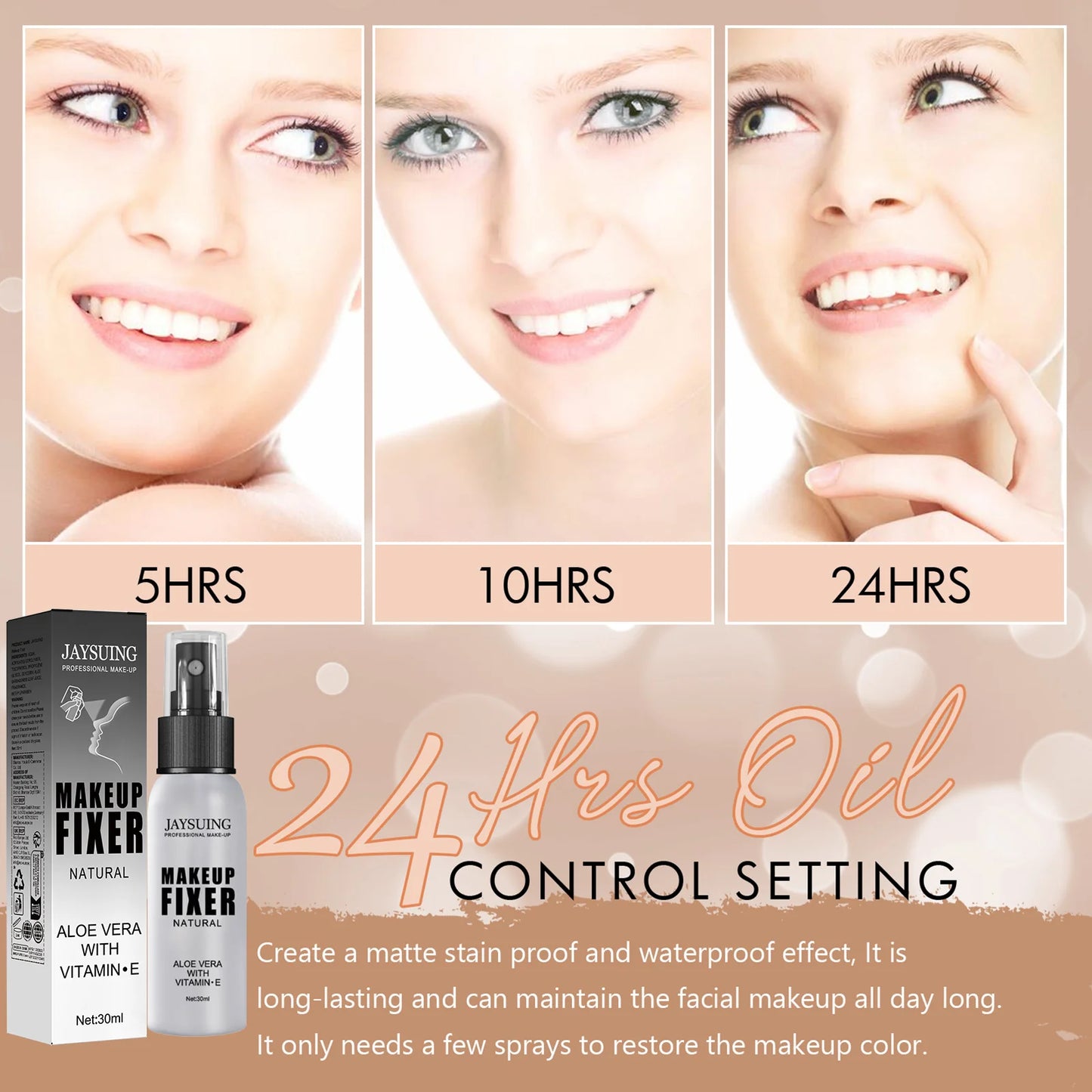 3pcs Makeup Setting Spray Oil-free Transfer-proof Long-lasting