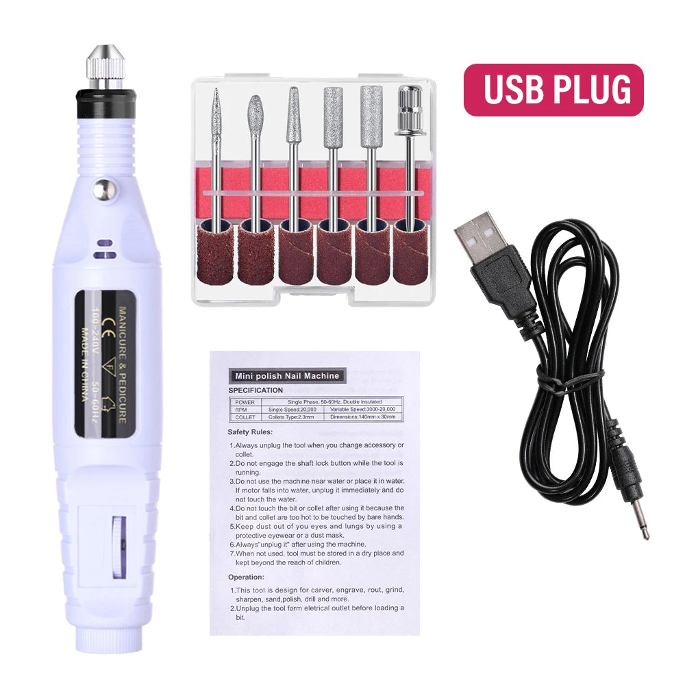 LULAA Strong Function Nail Drill Machine Set Electric Sander