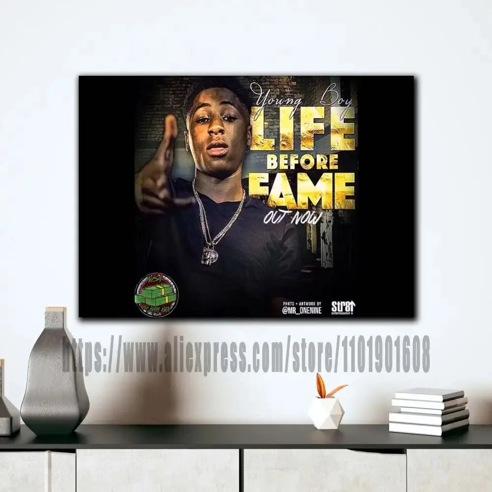 Classic YoungBoy Aka Aka Rapper Canvas Art Wall Poster