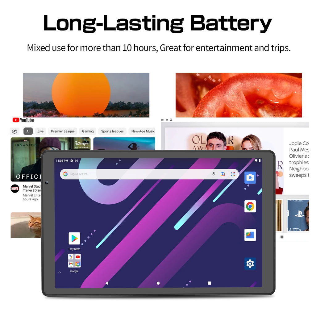 PRITOM 10.1 Inch Android 12 Tablet 32GB ROM 512GB Expand 2GB RAM WiFi 6 QuadCore