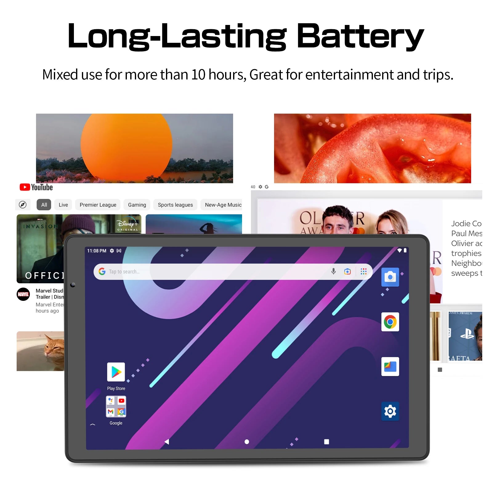 PRITOM 10.1 Inch Android 12 Tablet 32GB ROM 512GB Expand 2GB RAM WiFi 6 QuadCore