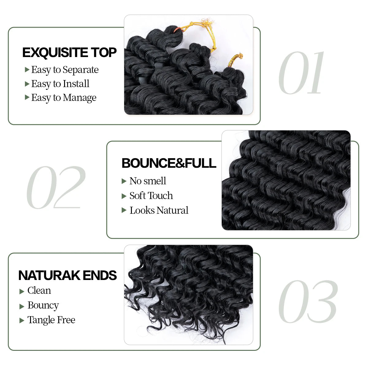 28 Inch Long Deep Wave Crochet Hair Effortless Ocean Wave Glam