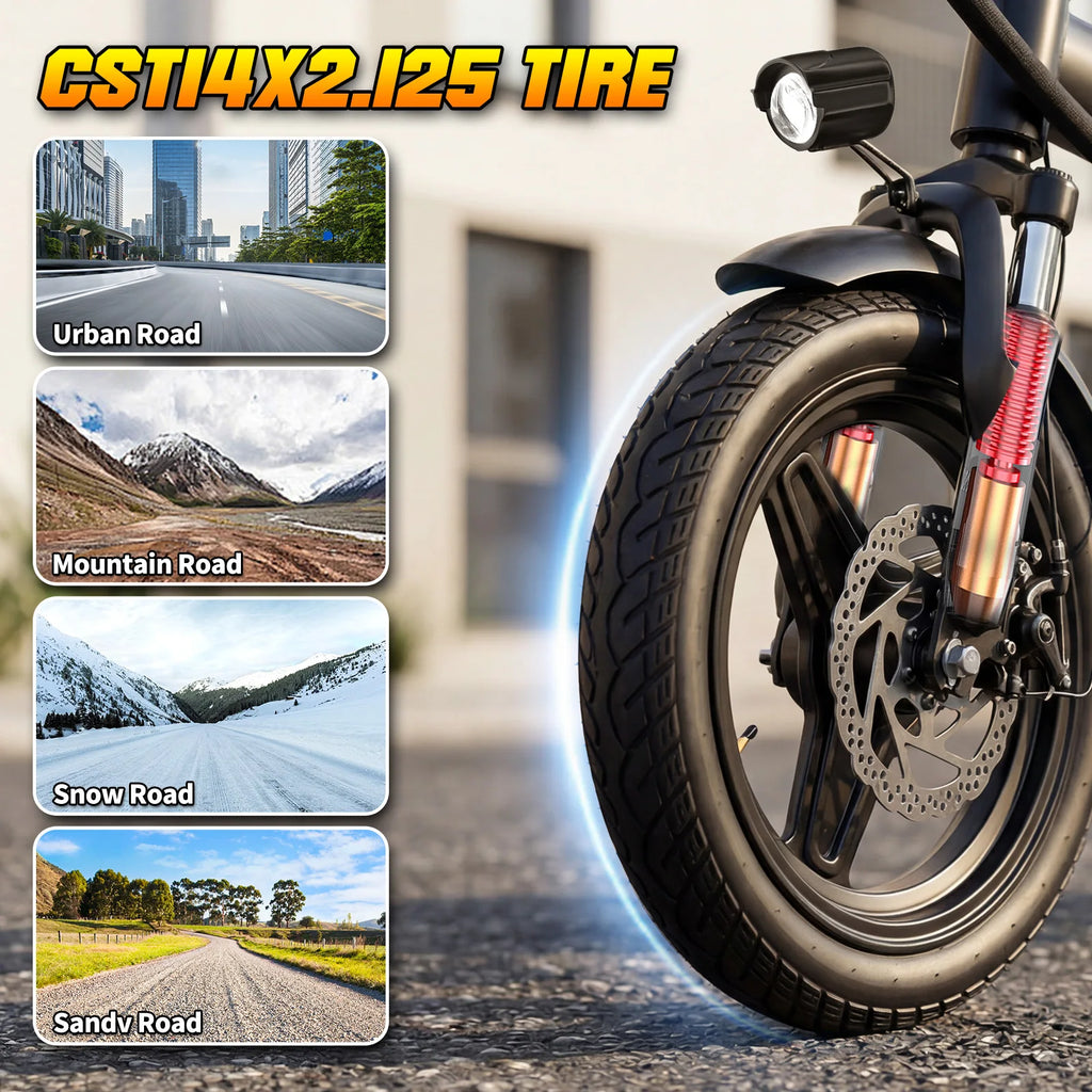 560W Foldable Electric Bike for Adults Detachable Battery 24 MPH Urban Commuter