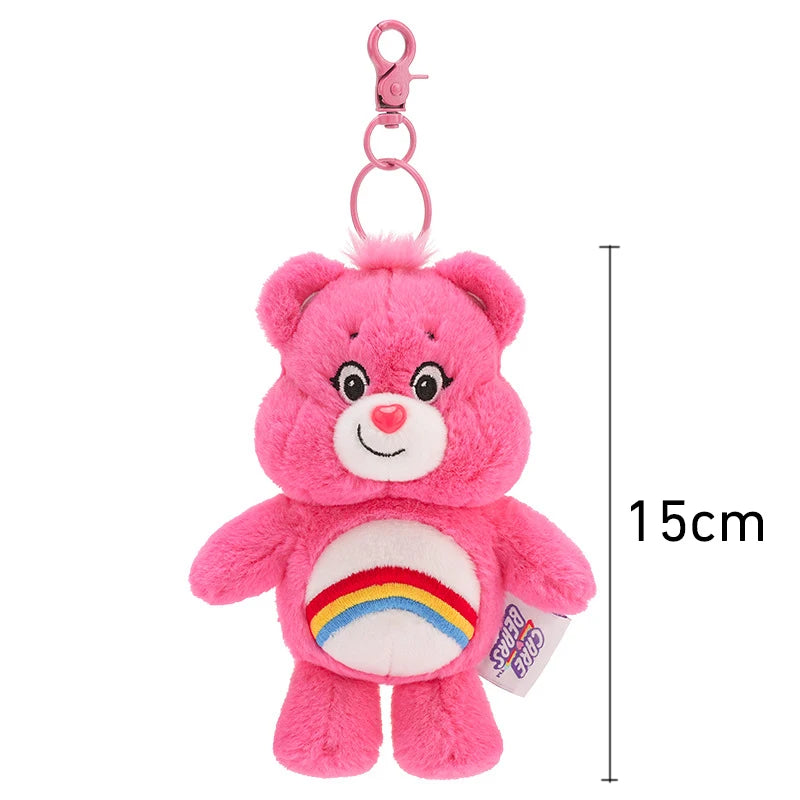 Care Bears Plush Rainbow Bear Kawaii Keychain Bag With Sound Toy Gift