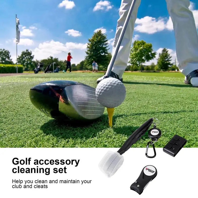 Golf Accessories Set Practical Portable Golfing Set Divot Repair Tool Golf Cleaning Kit Club Cleaning Brush for Men and Women