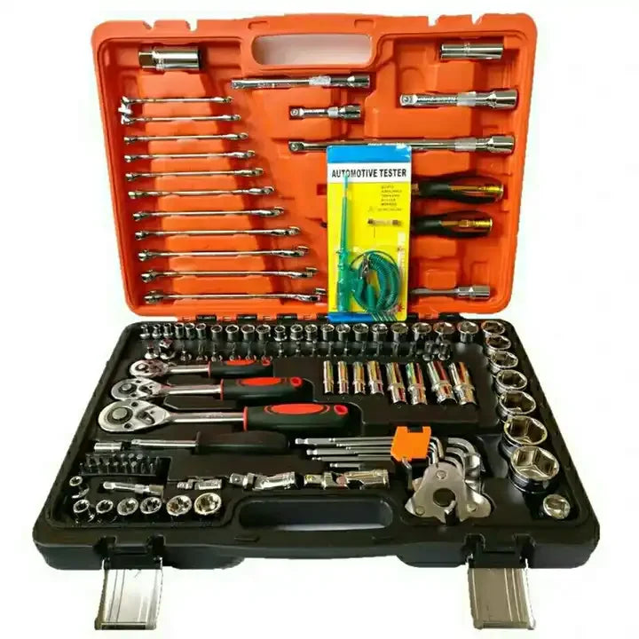 121 Pcs Chrome Vanadium Socket Torque Ratchet Wrench Auto Repair Mechanic Toolbox Set