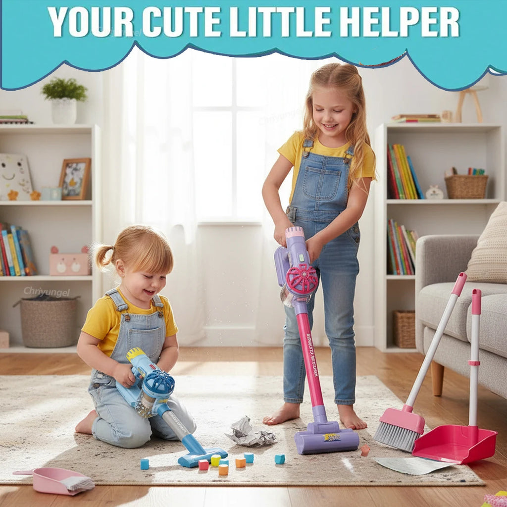 Kids Simulation Electric Vacuum Cleaner Toy Set For Role Play Educational Toys