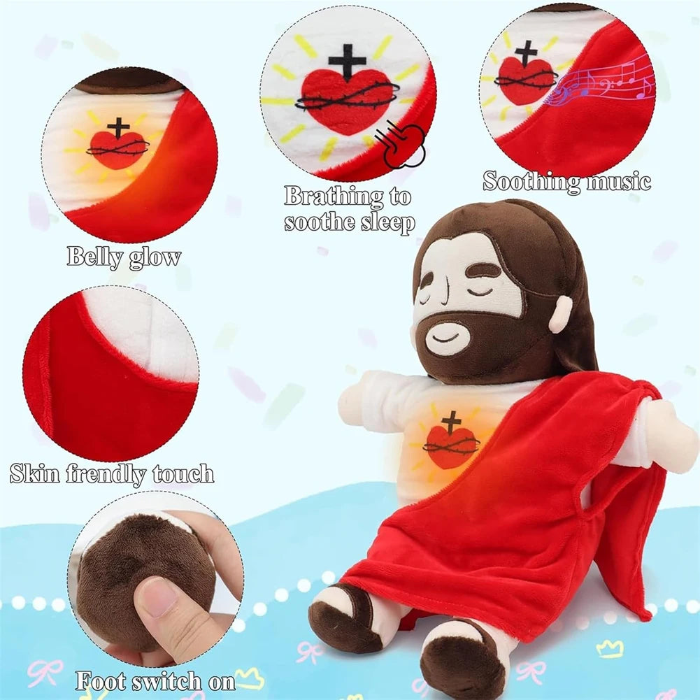 Breathing Jesus Plush Toy 32cm Soothing Stuffed Doll