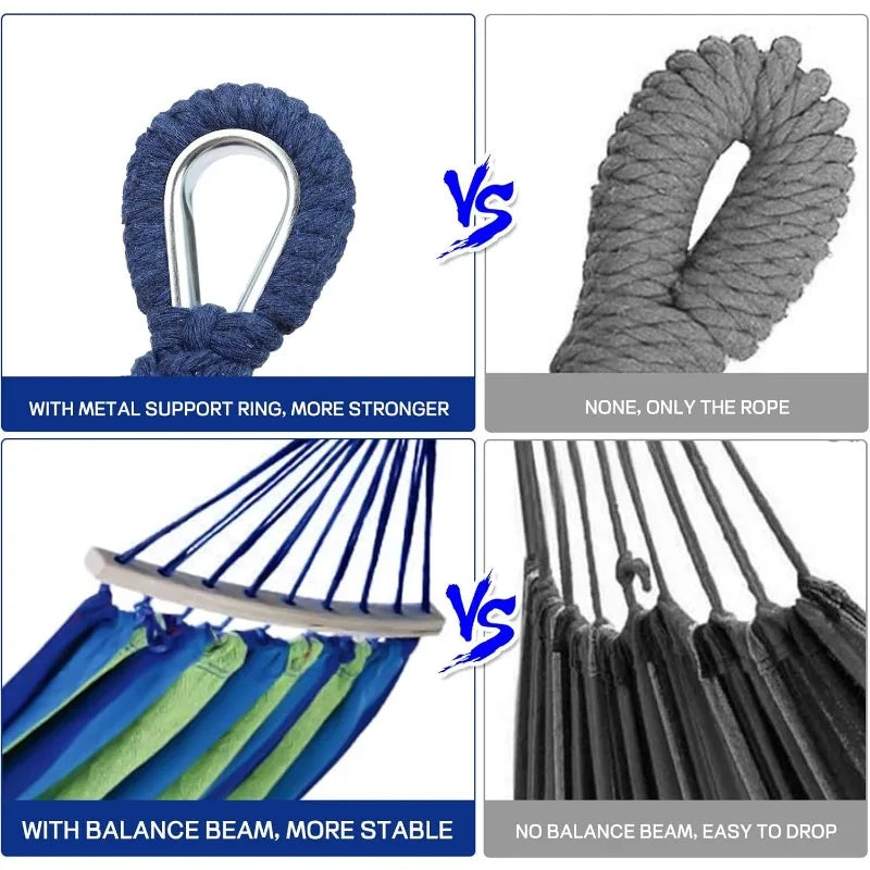 Durable Hammocks 660 Lbs Capacity, Camping Essentials Hiking Gear Accessories Max 2 X Tree Straps & Carabiners &