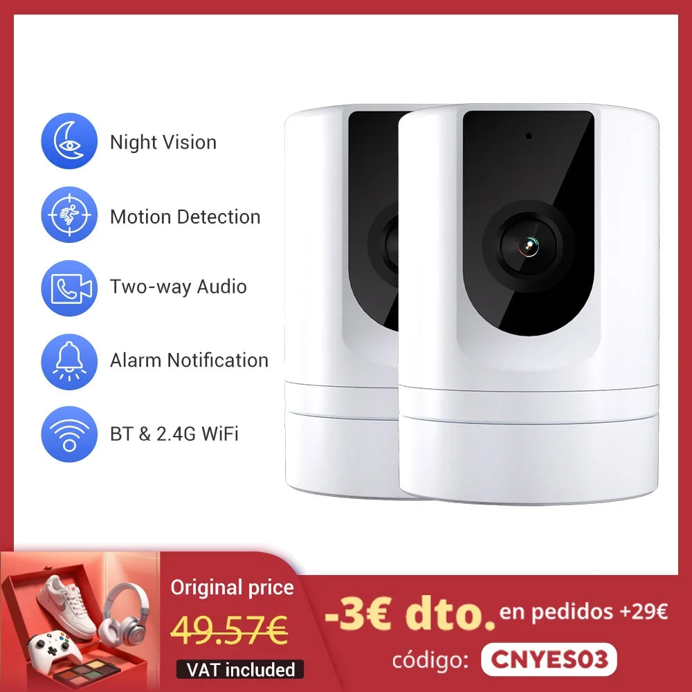 2PC Ease Life APP 1080P Indoor Security Pet Camera