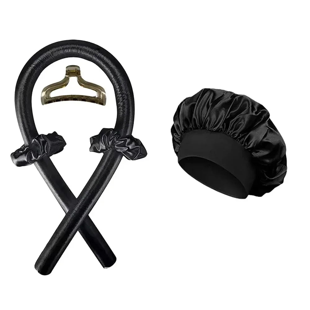 Heatless Curling Night Cap Headband Overnight Curler Hair Rollers Soft Hair