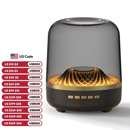 QWQ 5th Glass Bluetooth Speaker Subwoofer With Ambient Lighting