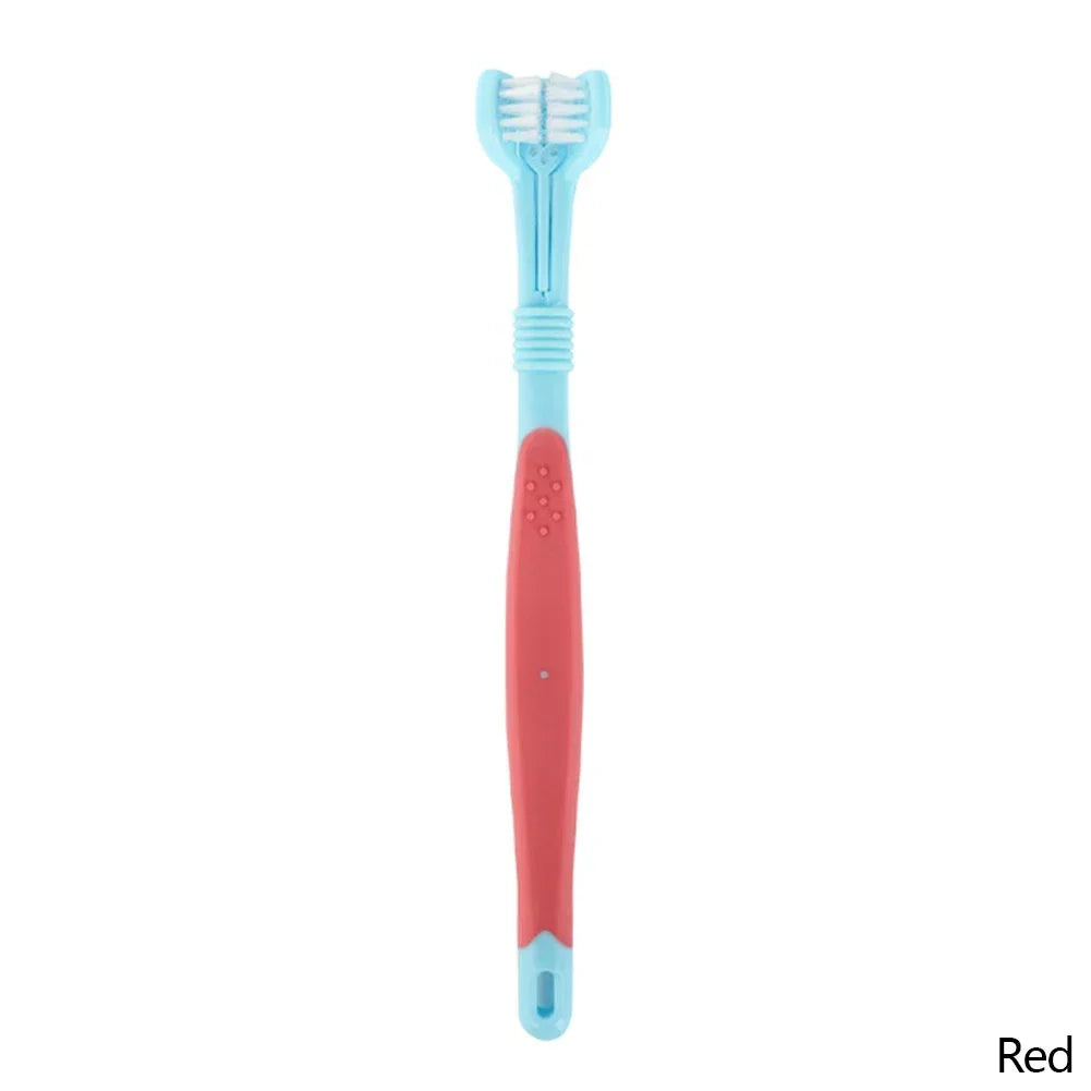 Three Sided Pet Toothbrush Three-Head Cleaning Tool for Dogs and Cats