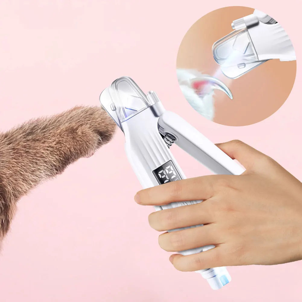 2 in 1 Electric Pet Nail Trimmer with LED Lights for Dogs and Cats