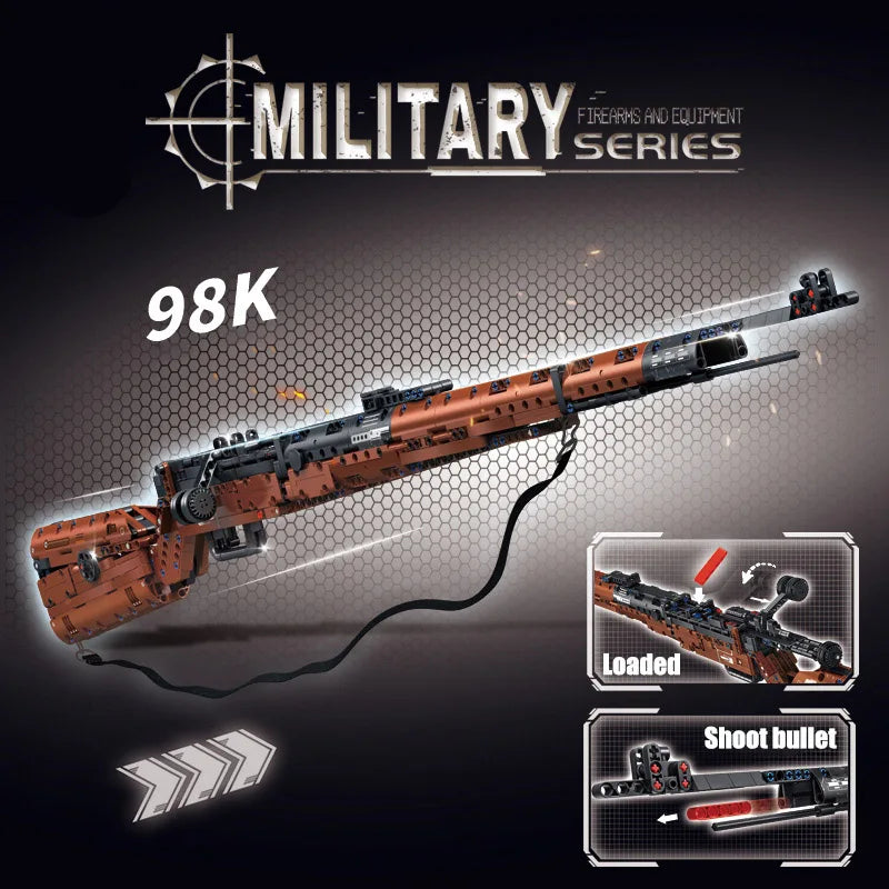 New MOC WW2 Military Series 1206pcs Kar98k Rifle Gun Model