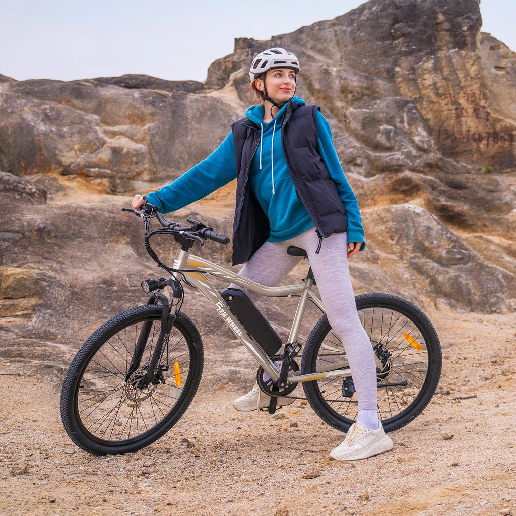 5th Wheel AB17 Electric Bike With 700W Peak Motor Front Suspension Color LCD