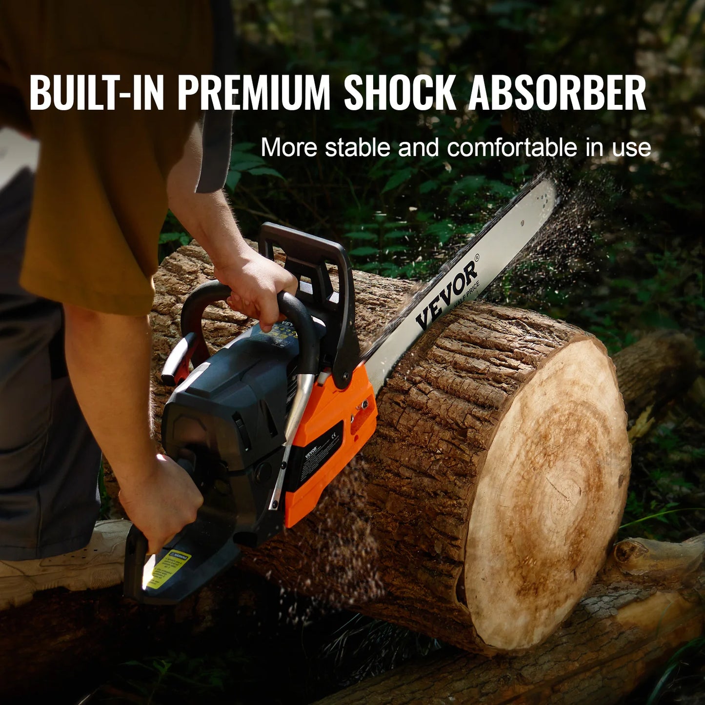 VEVOR Gas Chainsaw 58CC 20 Inch 3.22HP Handheld Cordless Petrol Chainsaw for Tree Wood Branch Farm Garden Ranch and Forest Cutting