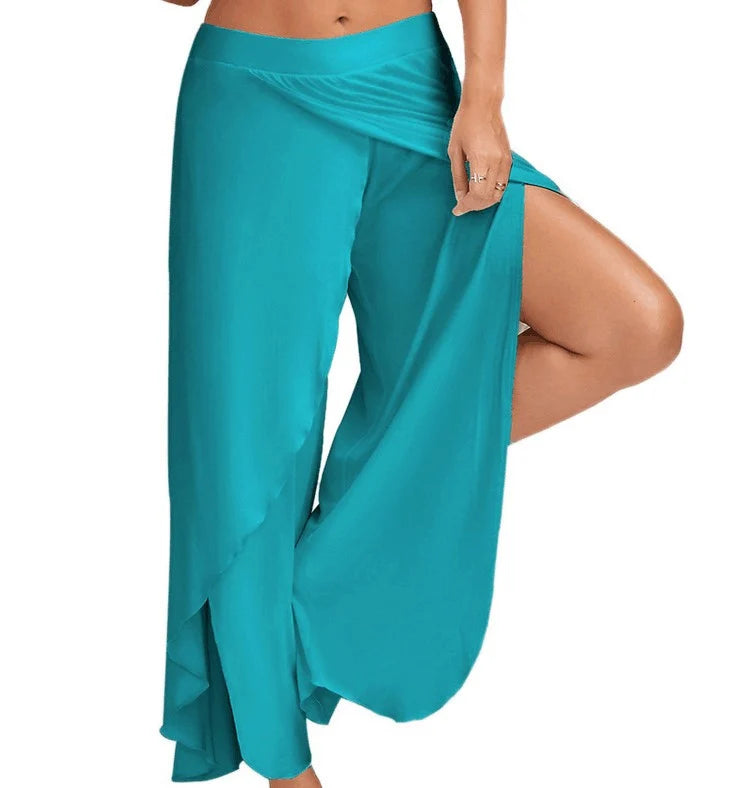 Plus Size Women Wide Leg Yoga Pants Elastic Waist Casual