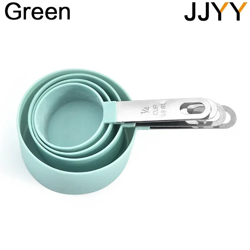 4PCS/Set Multi-Purpose Measuring Cups Stainless Steel Spoons
