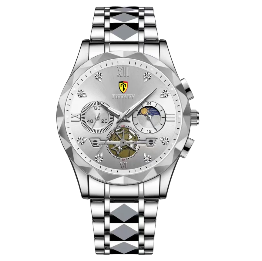 Luxury Mens Sport Leather Quartz Watch Waterproof Luminous Chronograph With Box