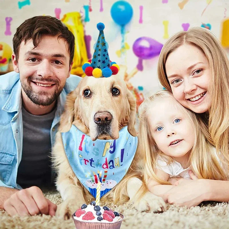 Pets Happy Birthday Decoration Dog Costume Hats Bowknot