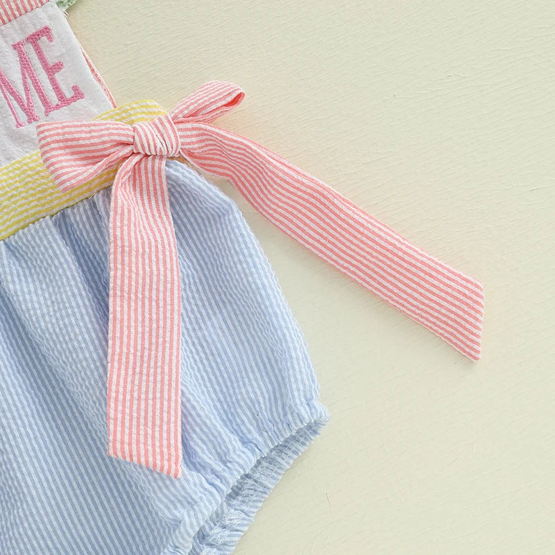 0-18M Easter Outfit Baby Girl Bubble Romper Ruffle Sleeve