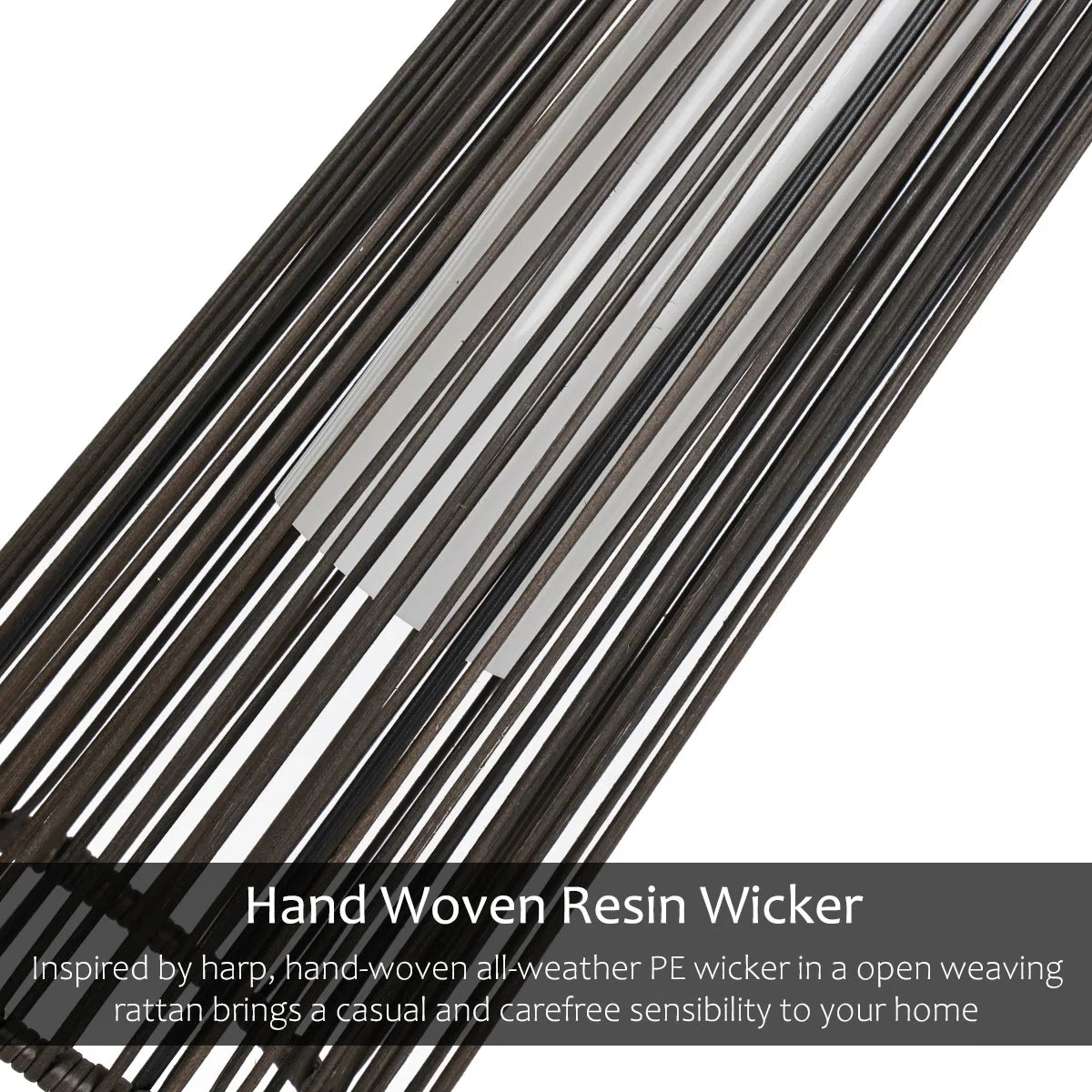 2 Piece Floor Solar Light Wicker Solar Patio Lamp Waterproof Outdoor Deck Lamp for Porch Yard Garden Lawn Decorations