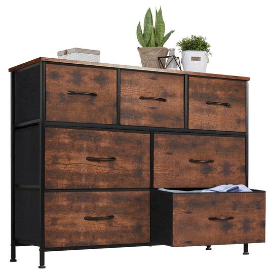 JHK Dresser For Bedroom With 7 Fabric Drawers Organizer