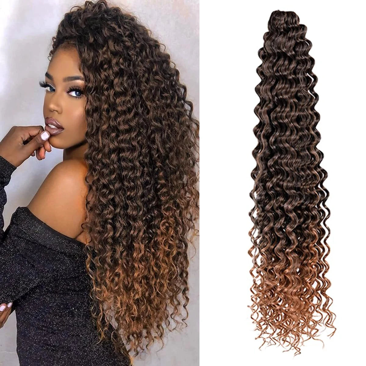 28 Inch Long Deep Wave Crochet Hair Effortless Ocean Wave Glam