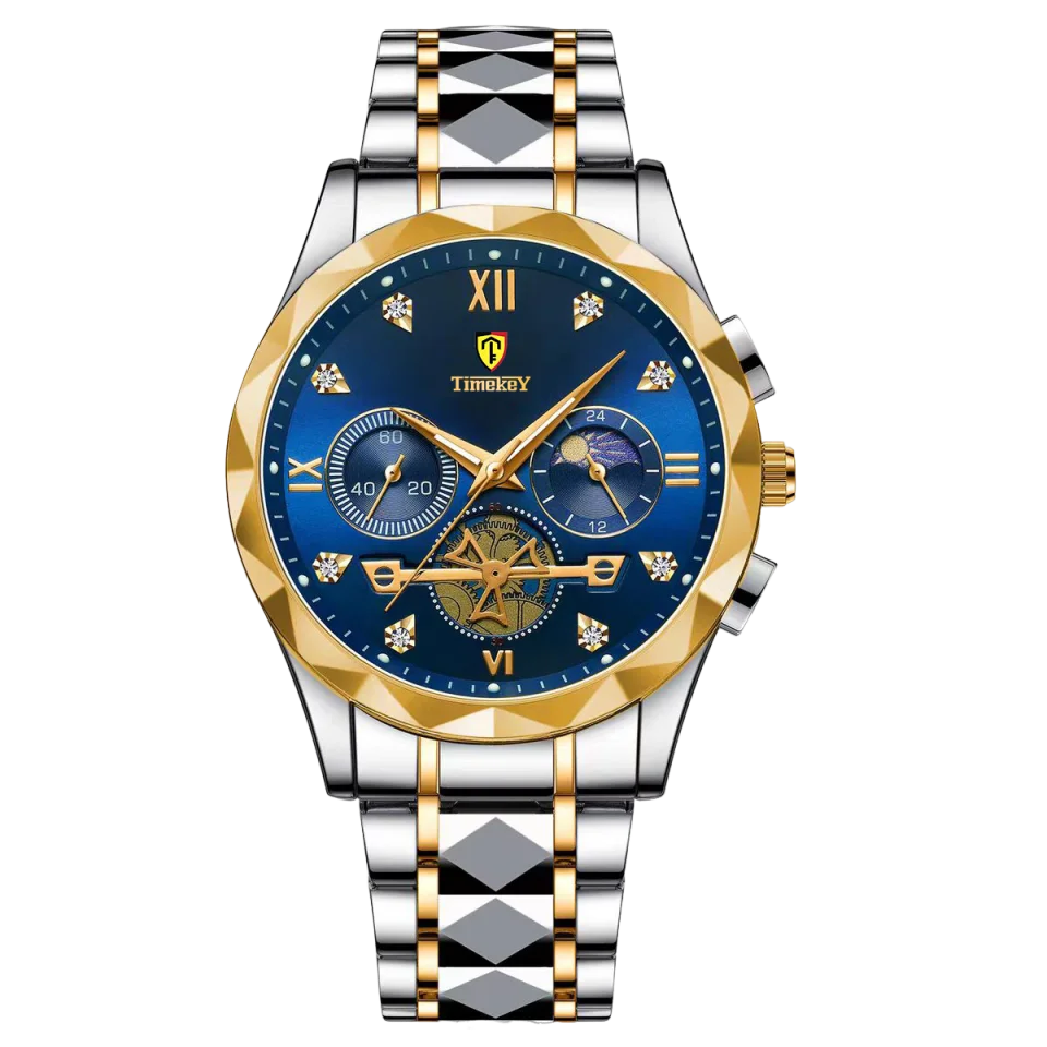 Luxury Mens Sport Leather Quartz Watch Waterproof Luminous Chronograph With Box