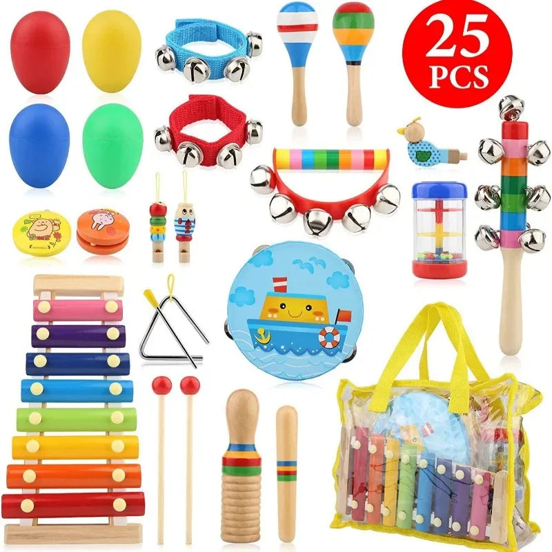 Carl Orff Baby Percussion Instrument Wooden Music Toy For Kids Learning Montessori Gift Creative Development New