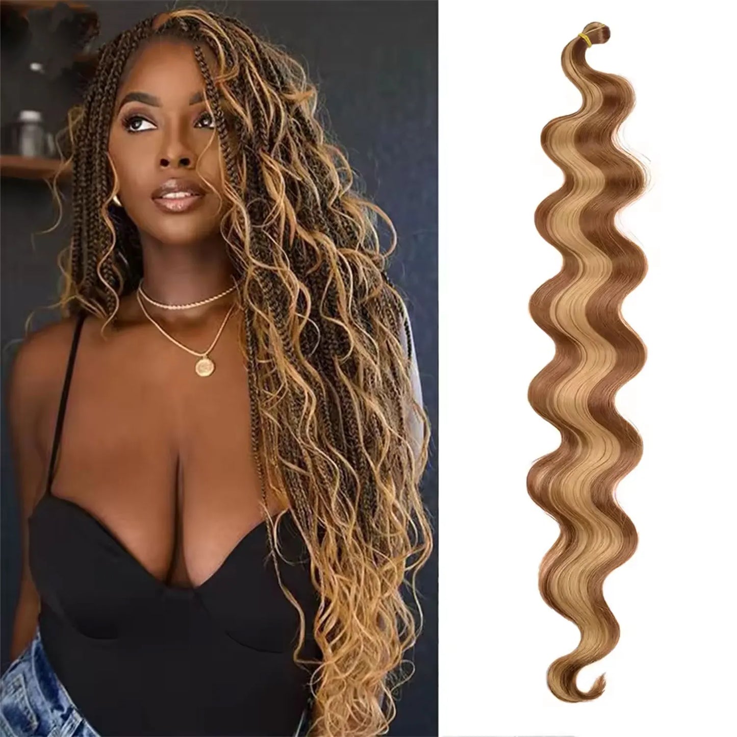 28 Inch Long Deep Wave Crochet Hair Effortless Ocean Wave Glam