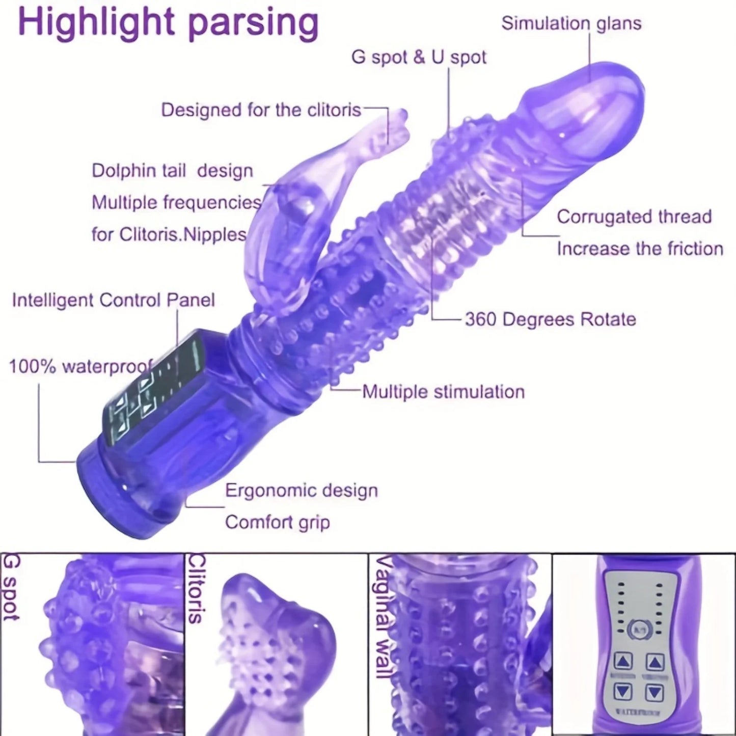 Luxury Dual Head Rabbit Vibrator Twelve Speeds G Spot