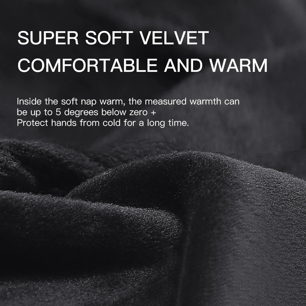 Unisex Winter Cycling Gloves Waterproof Windproof With Touchscreen Silicone Palm