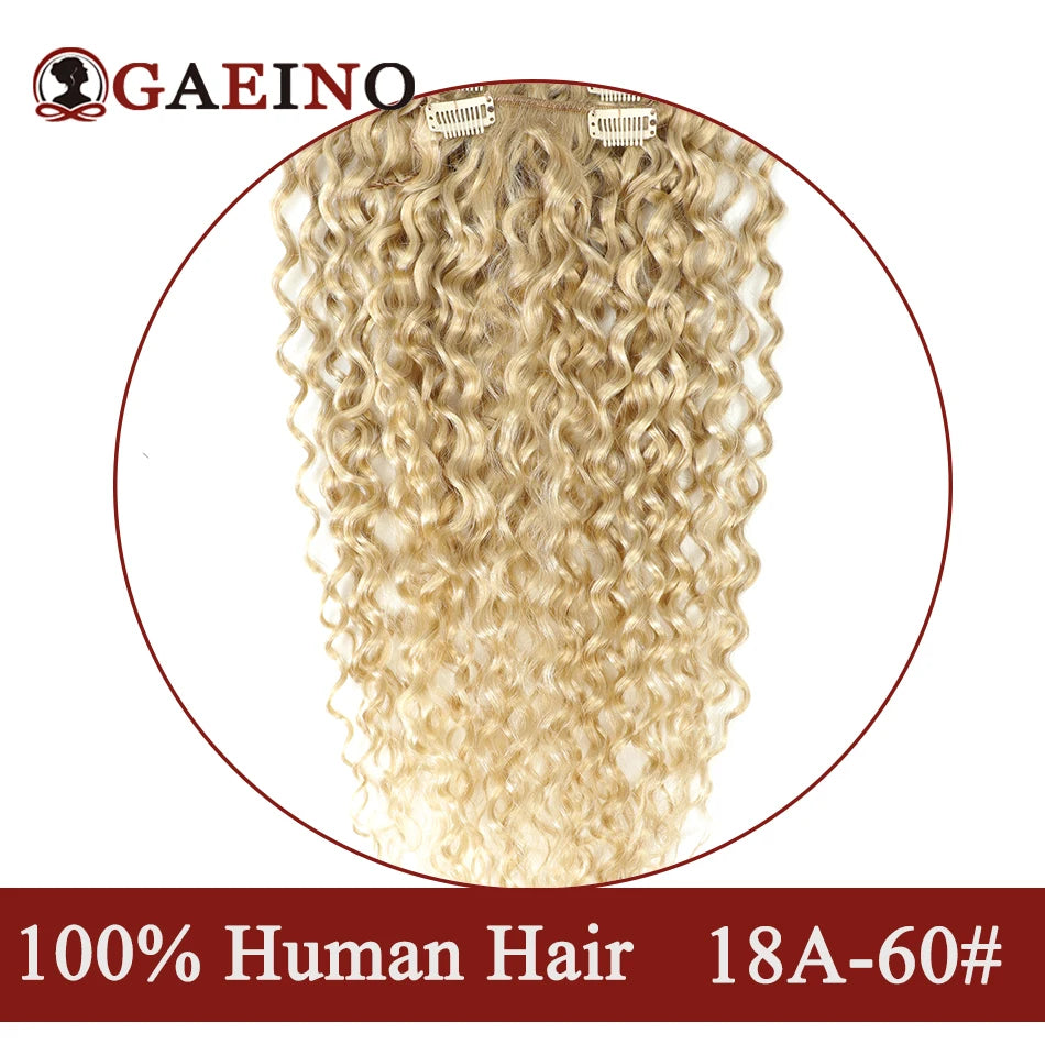 Water Wave Clip In Hair Extensions Real Human Hair 7Pcs Set